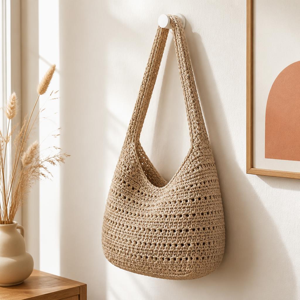 Bolsa moderna de crochê pronta para usar